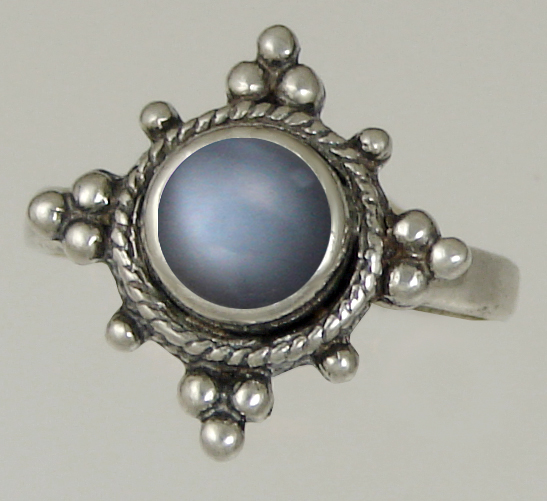 Sterling Silver Gemstone Ring With Grey Moonstone Size 6